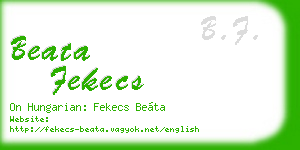 beata fekecs business card